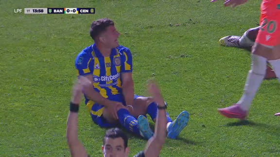 Fea lesión de Gaspar Duarte en Rosario Central