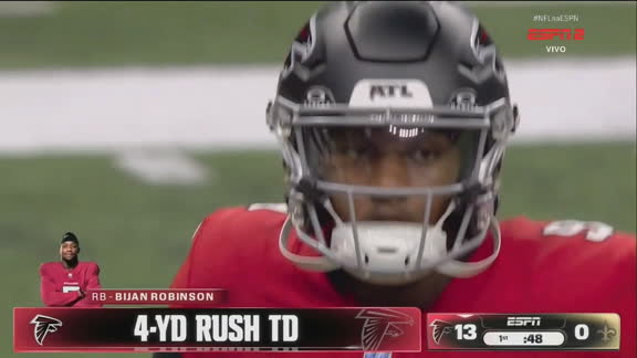 Touchdown Falcons! Bijan Robinson marca de novo e amplia em New Orleans; VEJA
