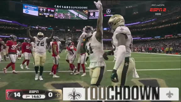 Touchdown Saints! Kamar "fura" defesa dos Falcons e diminui na NFL; VEJA