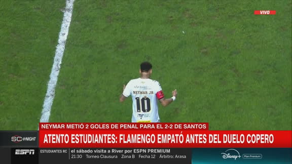 ¡Neymar volvió con doblete! El astro marcó para que Santos empate ante Flamengo