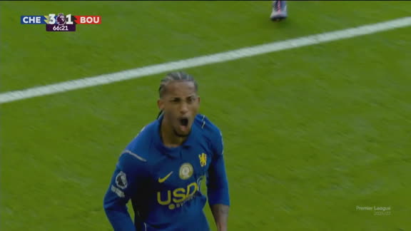 MAIS UM GOL DE JOÃO PEDRO! Atacante do Chelsea recebe bolão de Chavarría para fazer 4 a 1 no Bournemouth