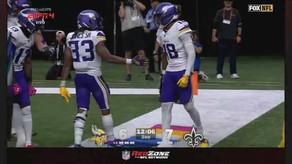 Touchdown Vikings! A jogada da temporada? Jefferson recebe bola insana entre três marcadores