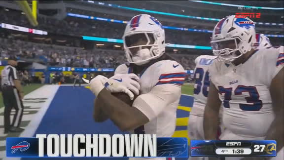 Touchdown Bills! Cook anota mais e um dá vantagem valiosa para Buffalo; VEJA
