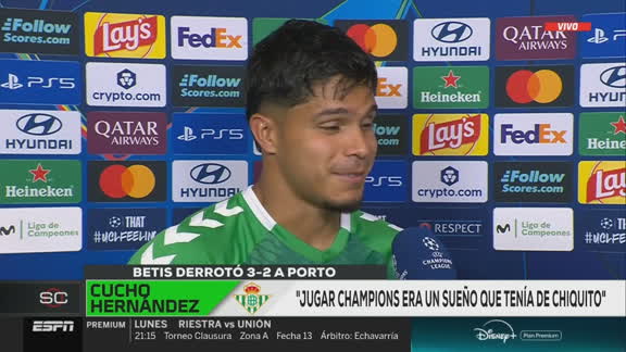 Cucho Hernández: "Jugar en Champions era un sueño que tenía de chiquito"