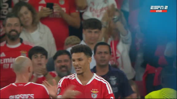 ¡Asistencia precisa de Prestianni! Benfica se puso 2 a 0 con gol de Bah