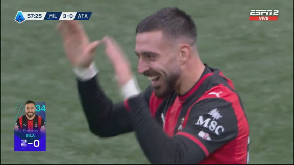 ¡3-0 Milan! Gila estiró la ventaja contra Atalanta