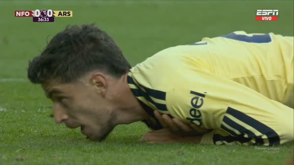 Havertz, cerca de abrir el marcador ante el Nottingham Forest