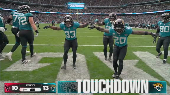¡Bhayshul Tuten anota su segundo touchdown del partido!