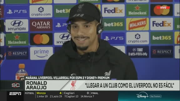 Araújo: "No es fácil llegar al Liverpool; sabía que la Premier League era un desafío"
