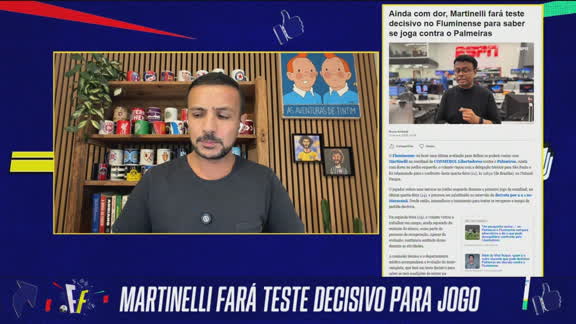 Martinelli vai pro jogo contra o Palmeiras? Bruno Andrade atualiza situação do jogador do Fluminense