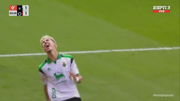 ¡Lo dio vuelta Racing de Santander! Zabiri festejó el 2-1 ante el Espanyol