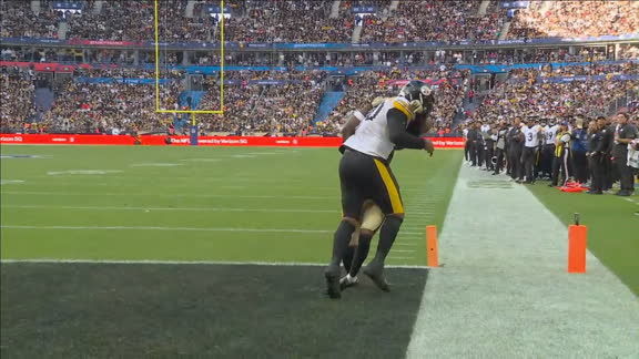 Atrapadón de Darnell Washington para el TD de Steelers