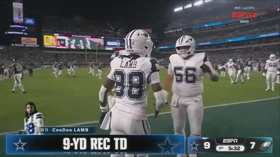 Touchdown dos Cowboys! Prescott faz passe preciso para CeeDee Lamb, que faz linda recepção