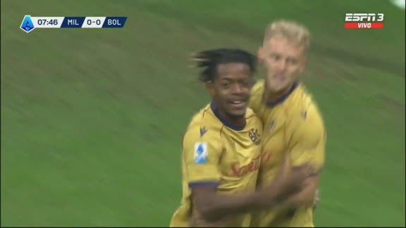 Bologna pegó de entrada en San Siro: Mbangula puso el 1-0 ante el Milan