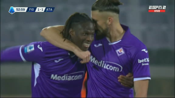 Cabezazo de Njie y empate de Fiorentina ante Atalanta