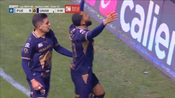 ¡Goool de los Pumas que ya lo ganan! | Puebla 0 Pumas 1