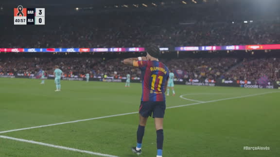 Doblete de Raphinha para el 3-0 de Barcelona ante Alavés