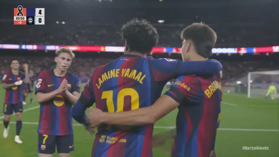 ¡Es una goleada! Zurdazo de Yamal pone 4-0 para el Barça