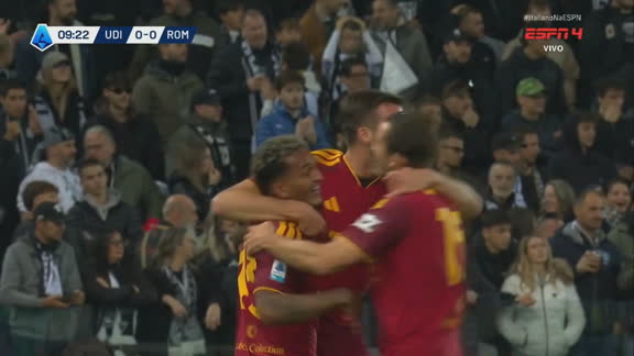 Gol da Roma! Wesley cruza na medida para Cristante cabecear e fazer 1 a 0 na Udinese