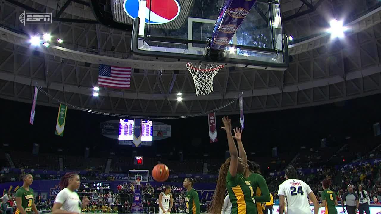 Zennia Thomas drills shot vs. Norfolk State Spartans - ESPN Video