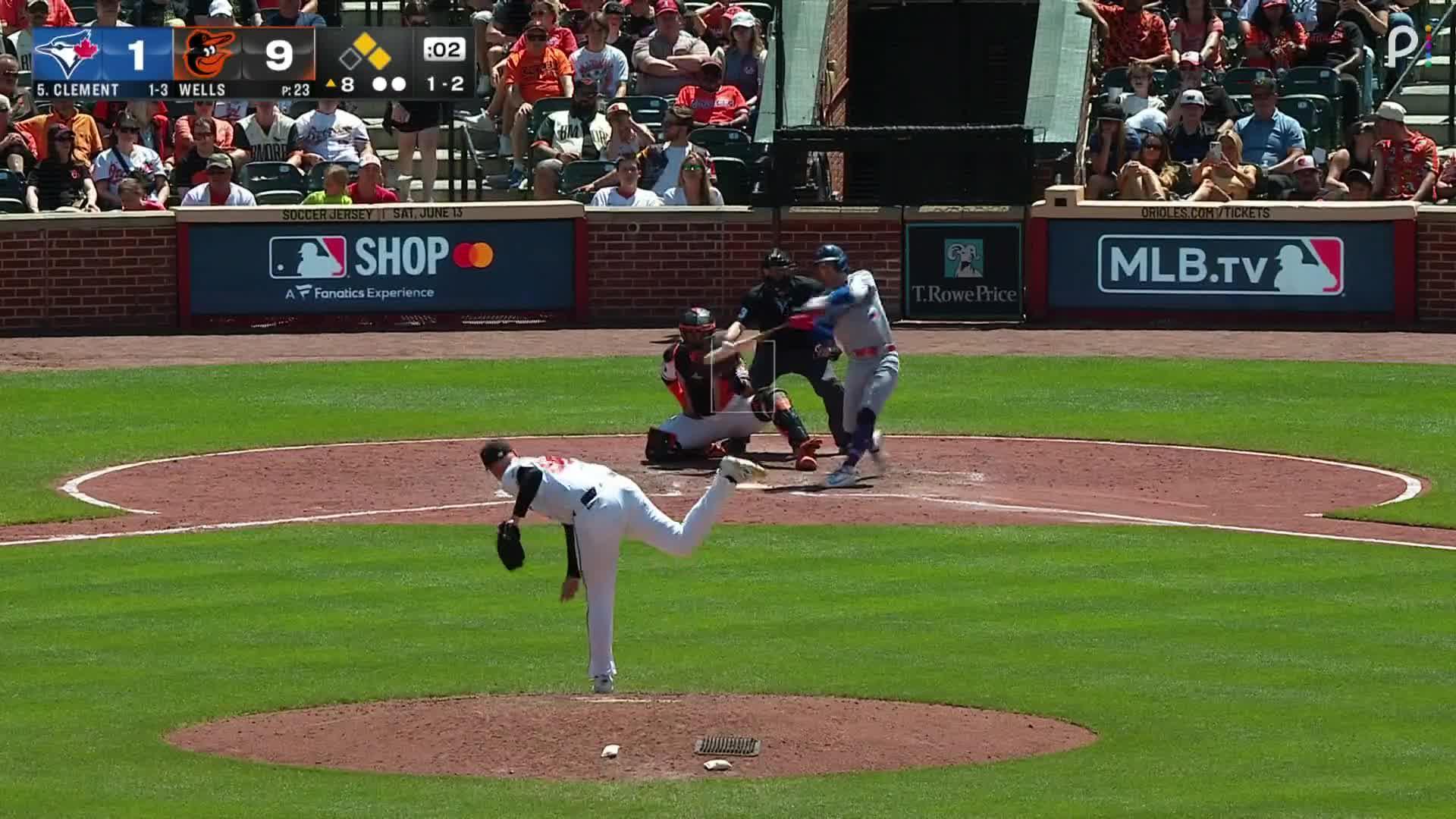 Ernie Clement hits RBI double