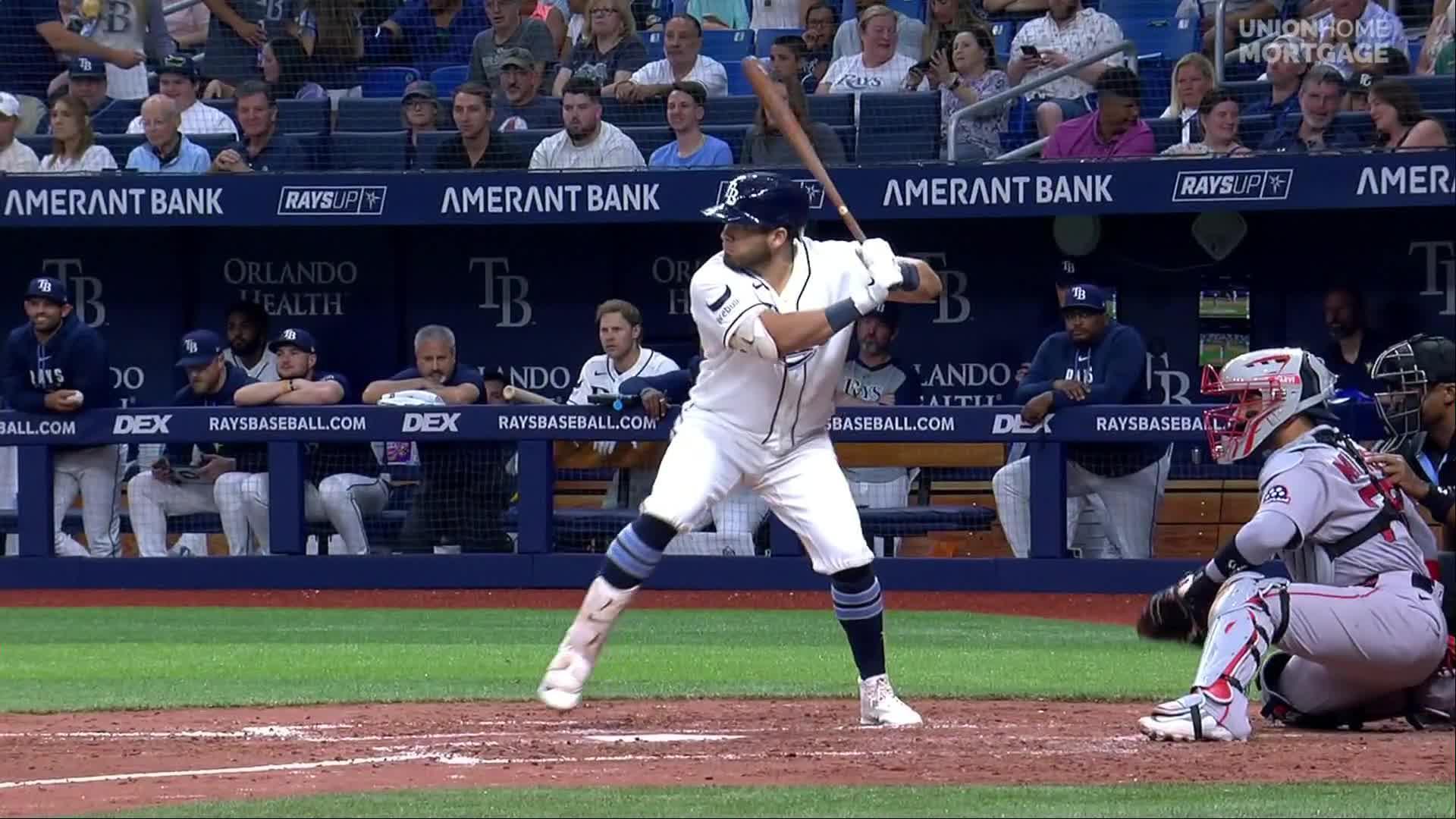 Jonathan Aranda hits an RBI single