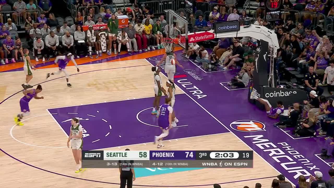 Valeriane Ayayi gets the basket plus the foul