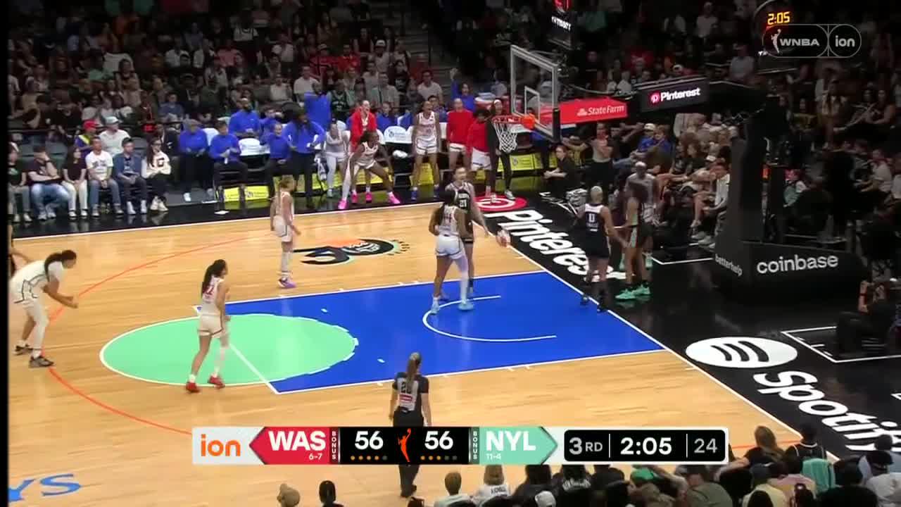 Cotie McMahon somehow gets the and-1 to fall