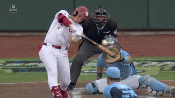 Spectacular Jaxon Willits Drives In A Run For The Sooners With A Double Image Illustration Spectacular Jaxon Willits Drives In A Run For The Sooners With A Double Image Illustration