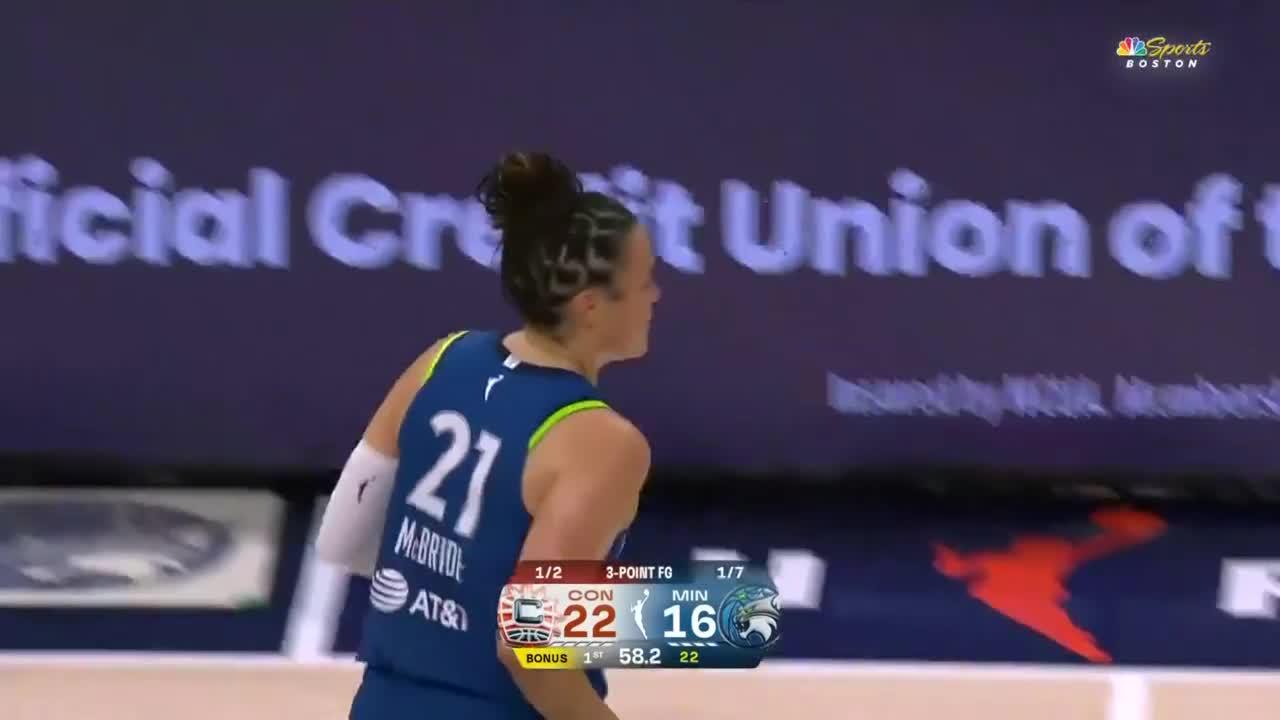 Kayla McBride hits the 3