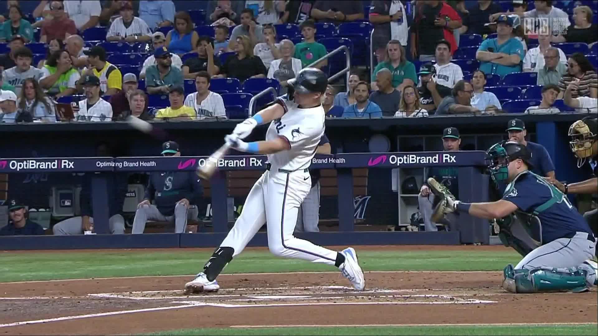 Kyle Stowers cracks a home run for the Marlins