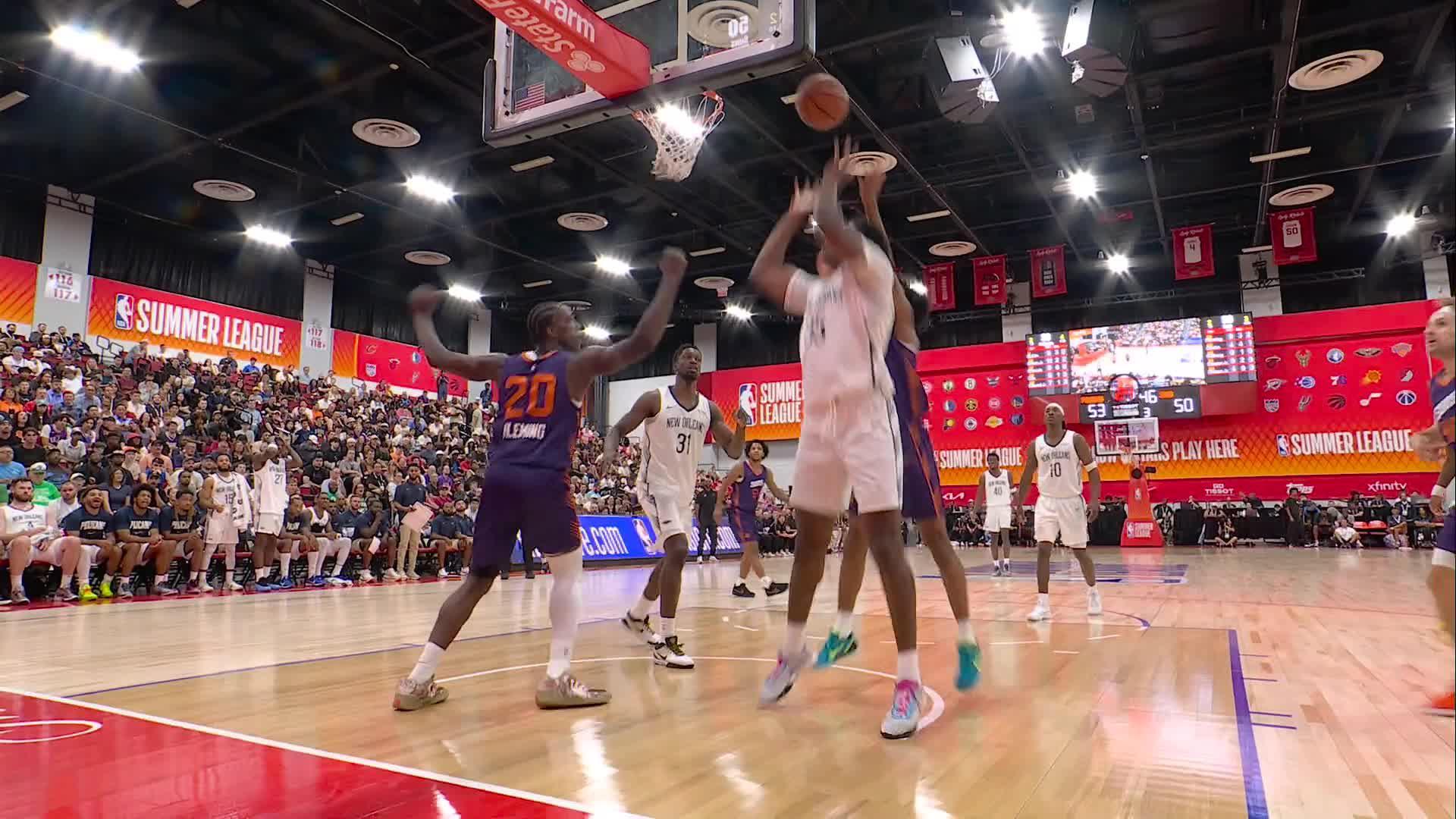 Malik Dia gets the and-1 to fall