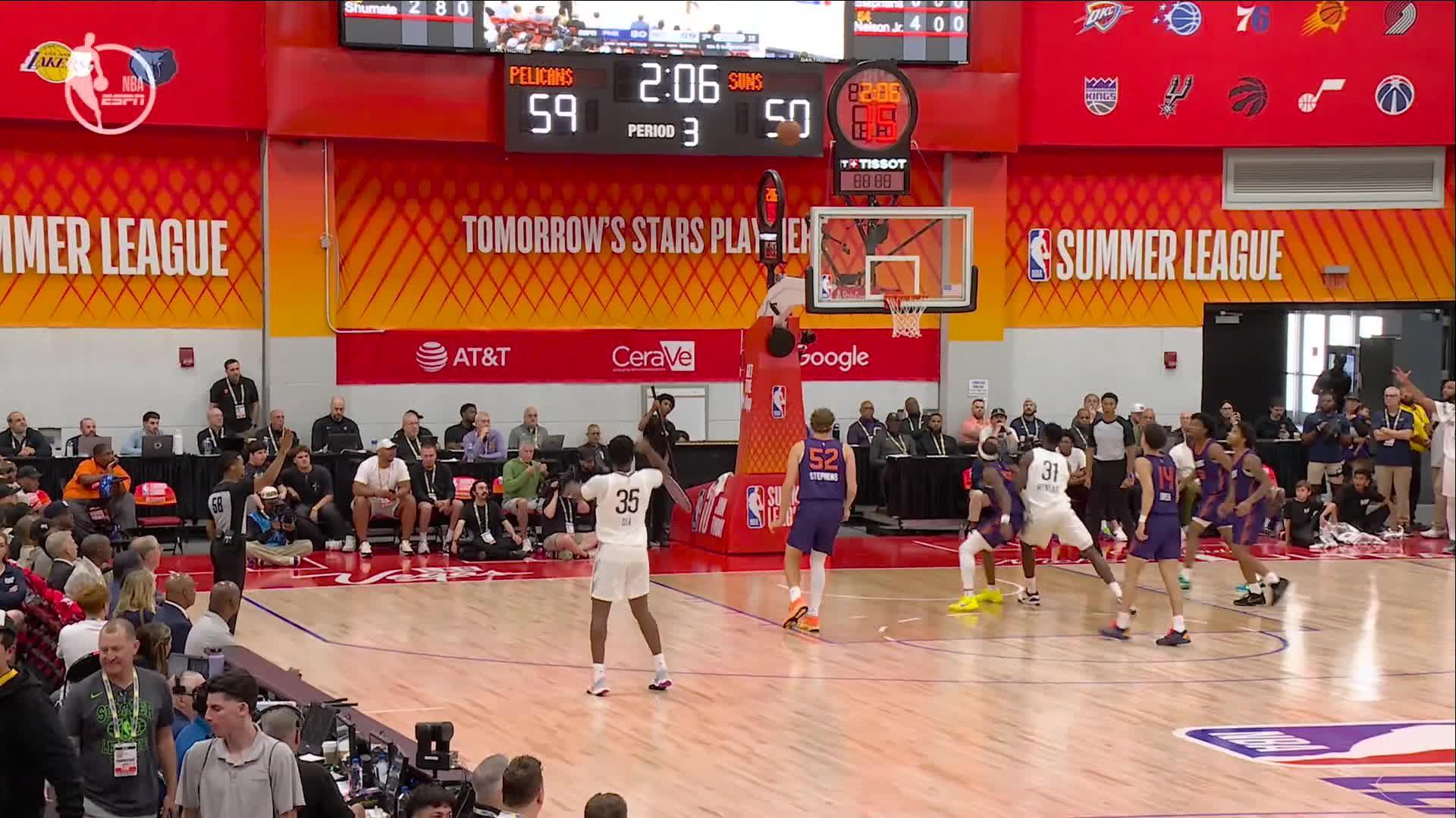 Malik Dia drills trey vs. Phoenix Suns