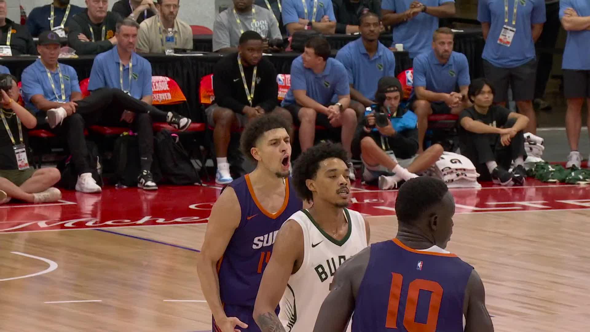 Koby Brea hits the 3-point shot Milwaukee Bucks
