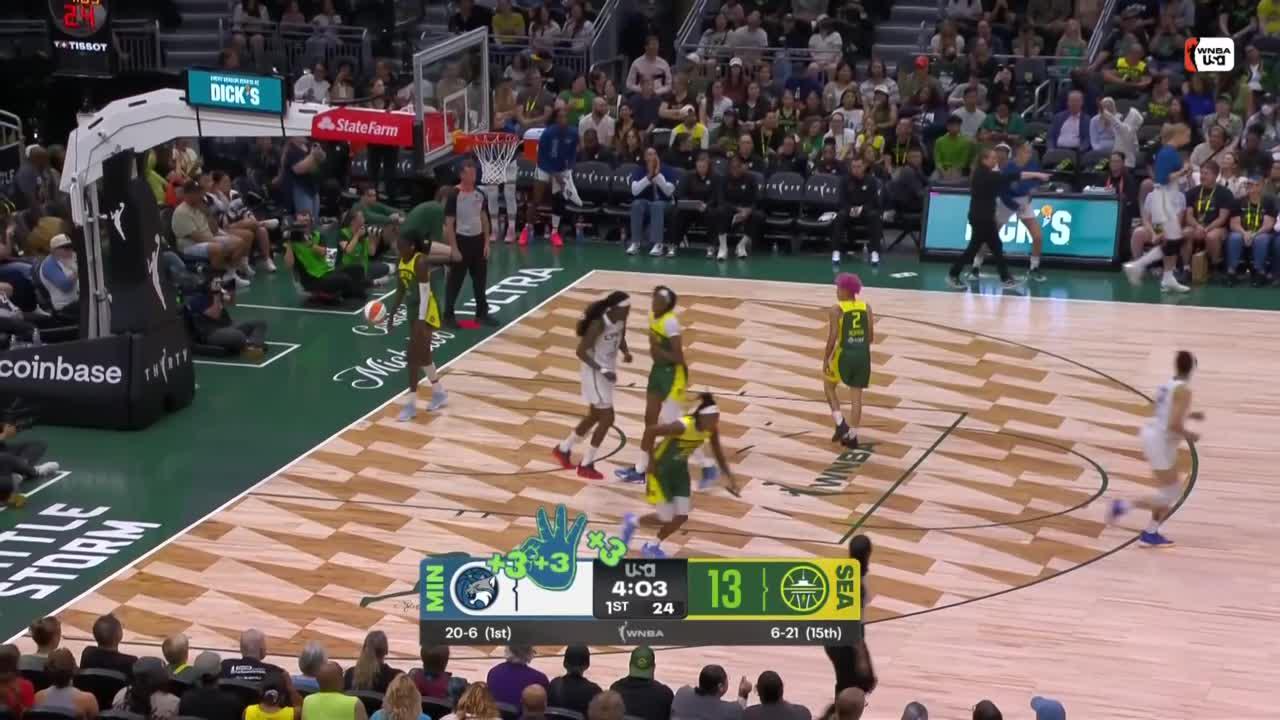 Kayla McBride hits the 3