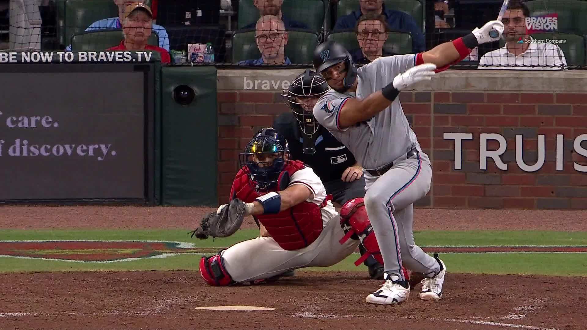 Leonardo Jimenez hits an RBI single — Article image accompanying Marlins bring 3-game road win streak into matchup with the Braves on WagerUp Sports News. Leonardo Jimenez hits an RBI single — Article image accompanying Marlins bring 3-game road win streak into matchup with the Braves on WagerUp Sports News.