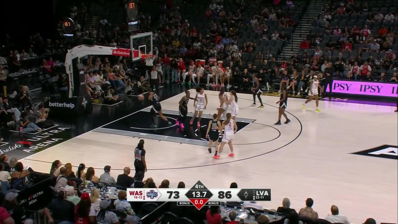 Aces end the Mystics' 7-game winning streak with an 86-76 victory