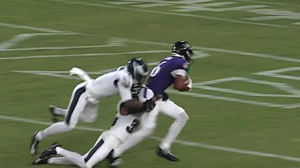 Ja'Kobi Lane has TD catch on promising night for Ravens rookie receivers in 24-7 win over Eagles