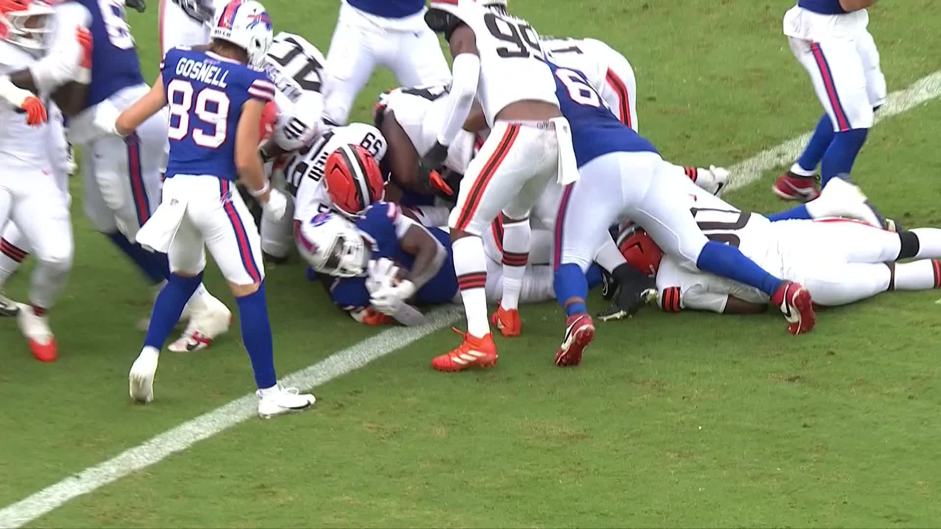 Shedeur Sanders throws TD pass in final chance to win starting QB job but Bills batter Browns 31-7