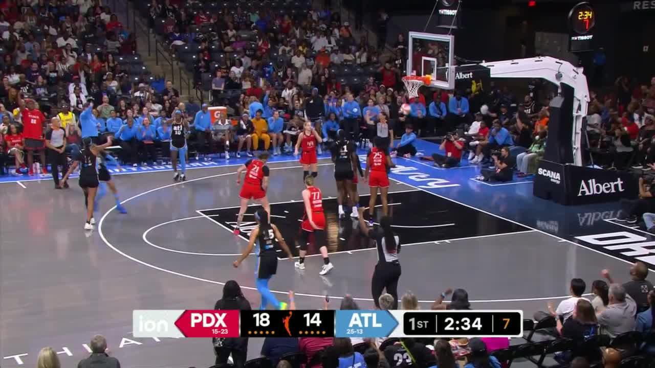 Jordin Canada somehow gets the and-1 to fall