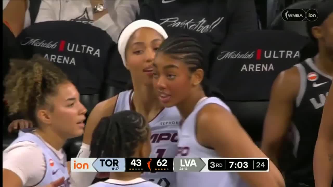 Isabelle Harrison gets the basket plus the foul