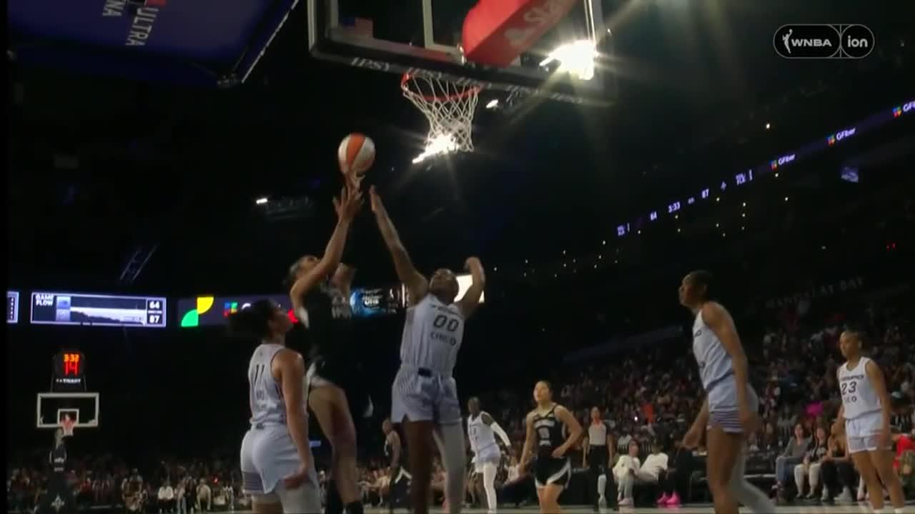 A'ja Wilson gets the and-1 to fall