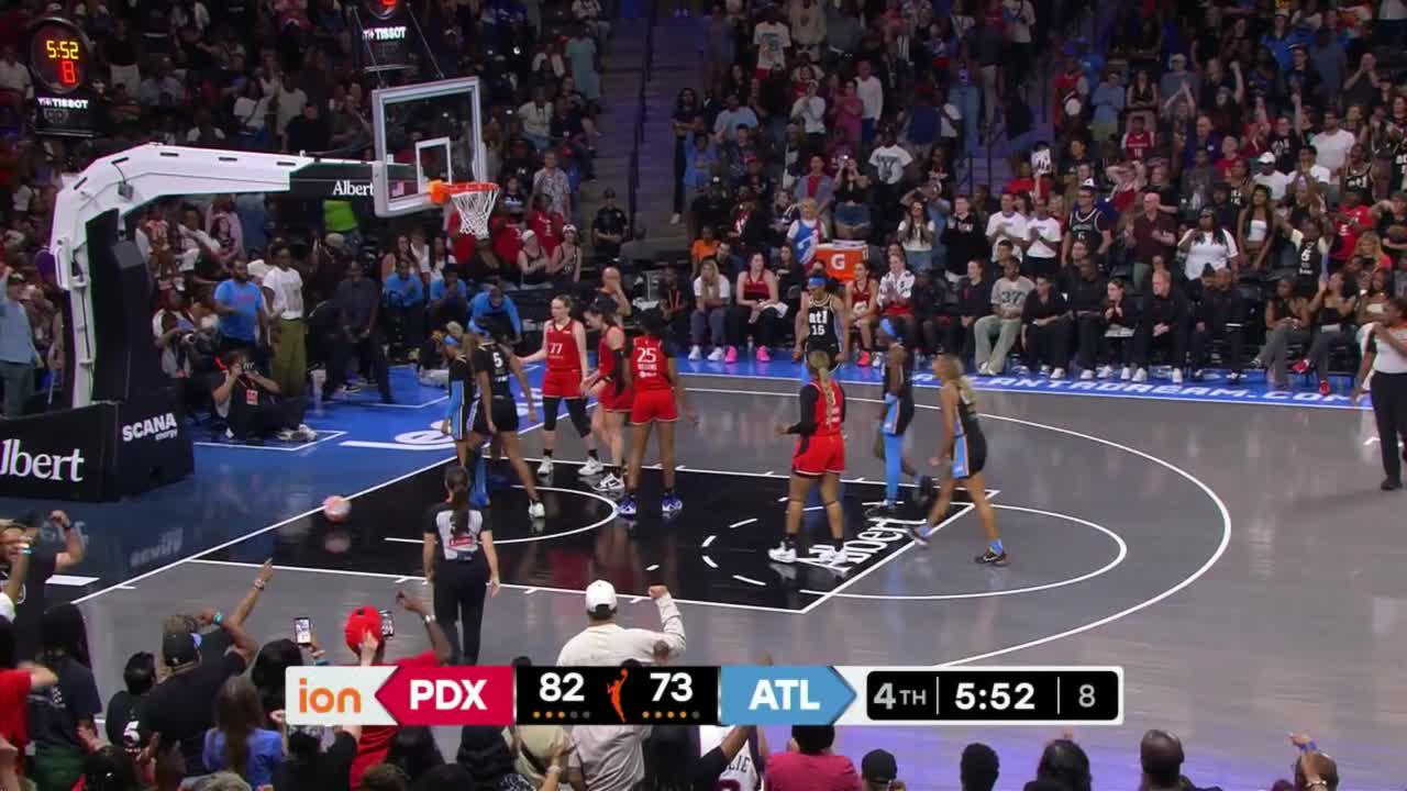 Jordin Canada somehow gets the and-1 to fall