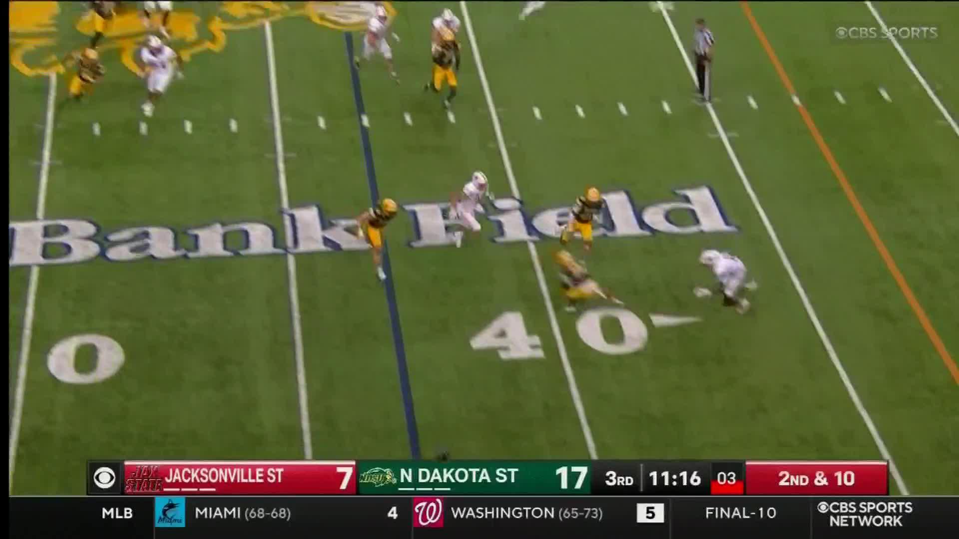 Marion Moore comes up with an INT for North Dakota State