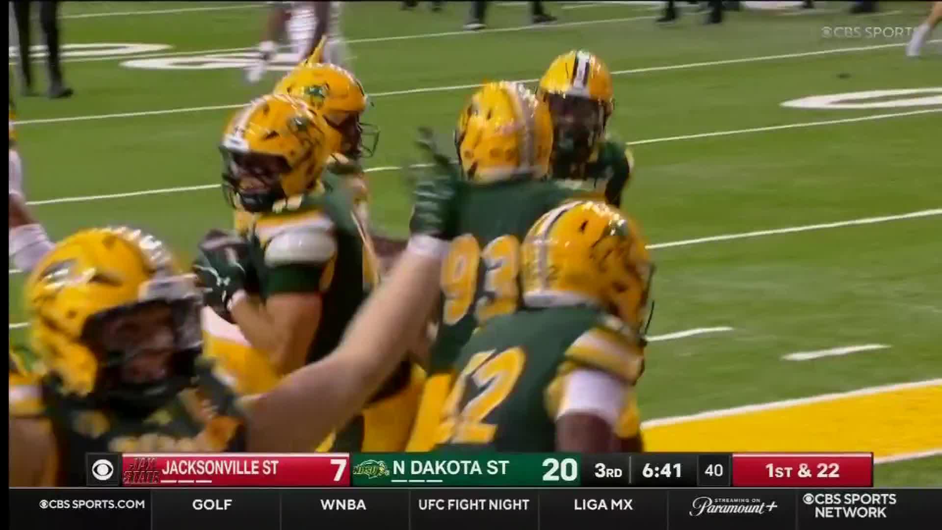 Blake Schiltz recovers a fumble for a North Dakota State TD