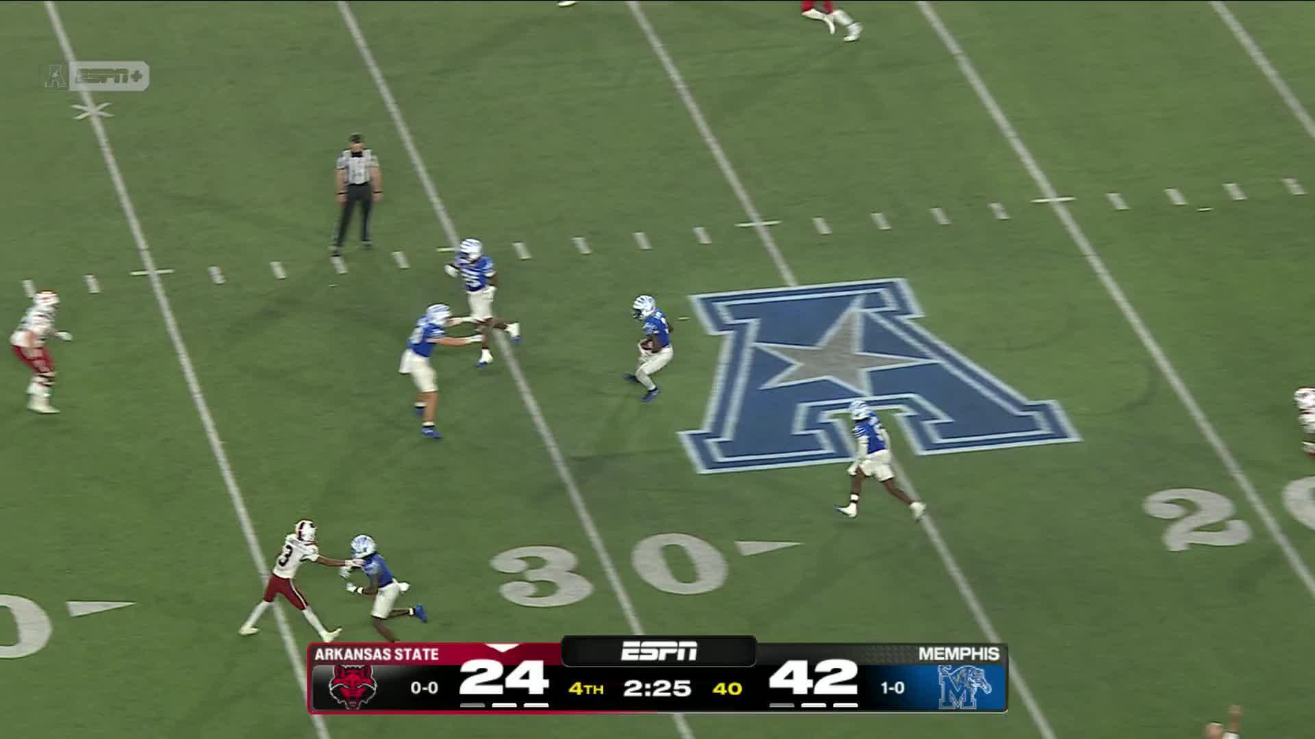 Jaylin Carter scores 4 TDs to lead Memphis past Arkansas State 42-24