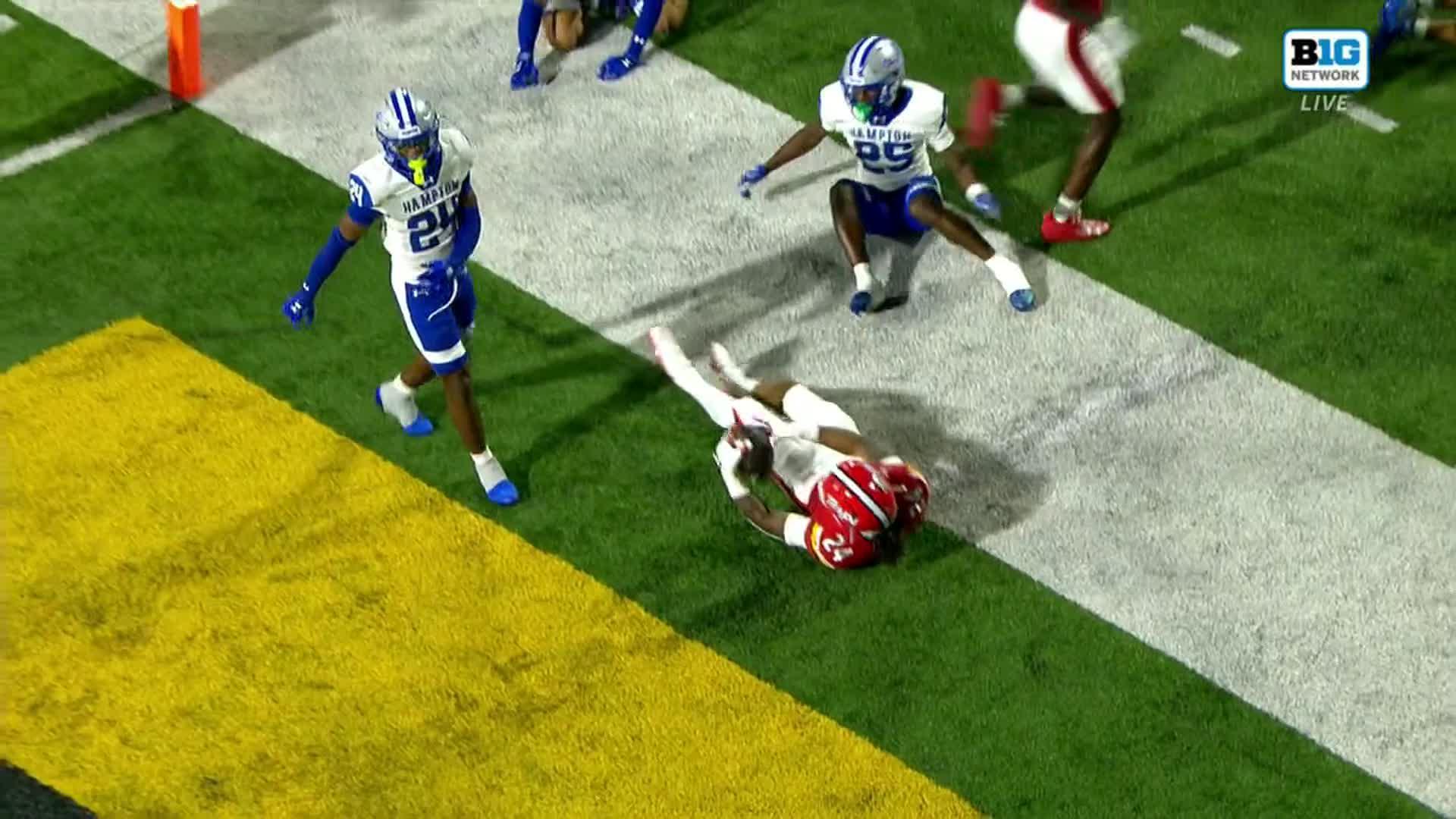Maryland rushes for 6 touchdowns, gains 646 yards of offense in a 62-0 win over Hampton