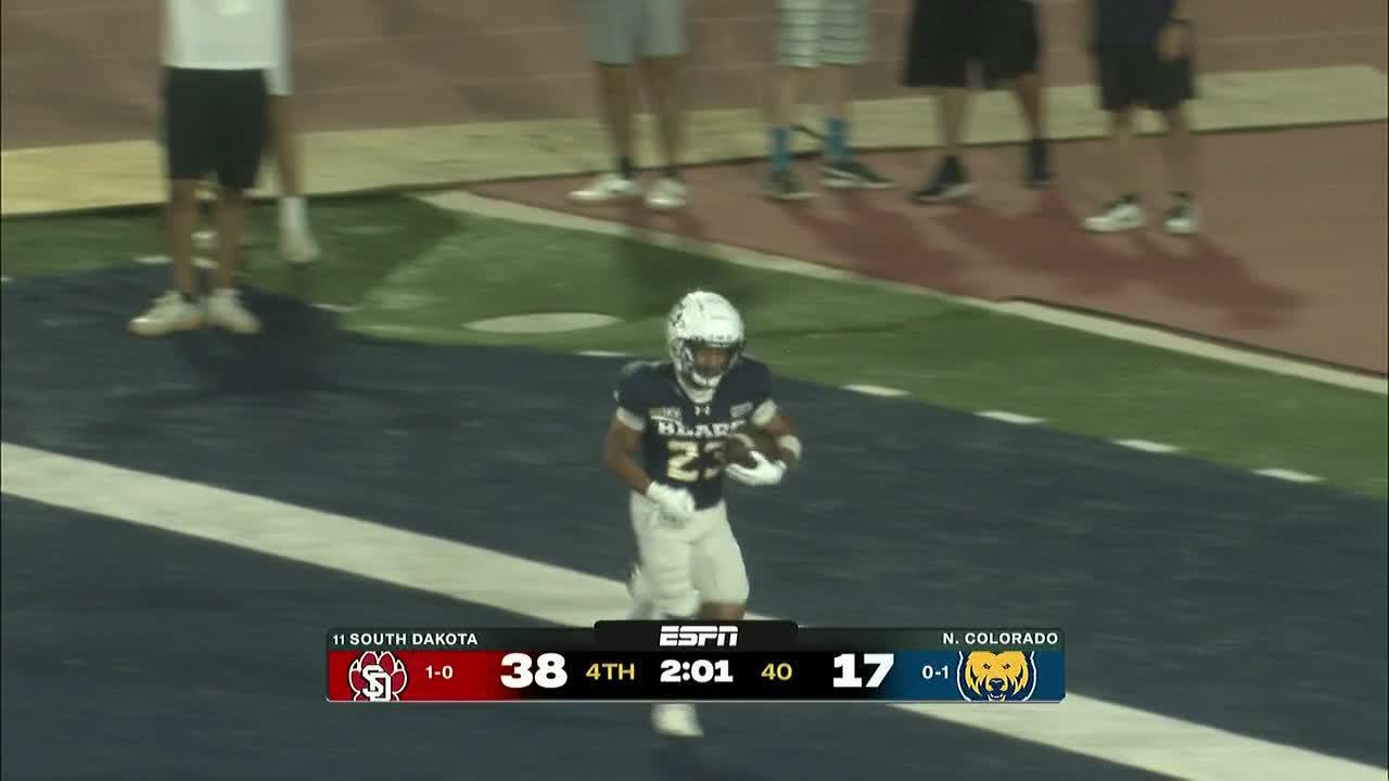 Pierre Jr. scores twice in South Dakota's 38-23 win over Northern Colorado