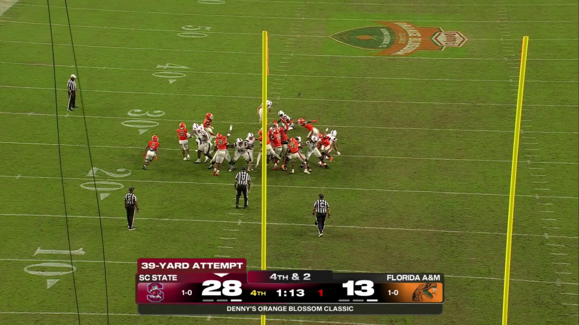 Mason Pickett-Hicks rushes for 210 yards and 2 TDs to lead South Carolina State by Florida A&M 31-13