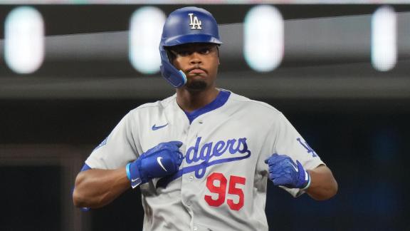 Top Dodgers prospect Josue De Paula homers for first MLB hit - ESPN Video